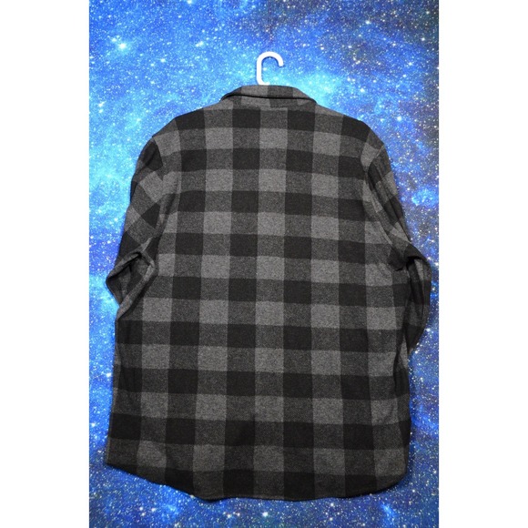 Faherty Shirt Mens XL Gray Black Legend Sweater Buffalo Plaid Flannel Button Up - Picture 9 of 9